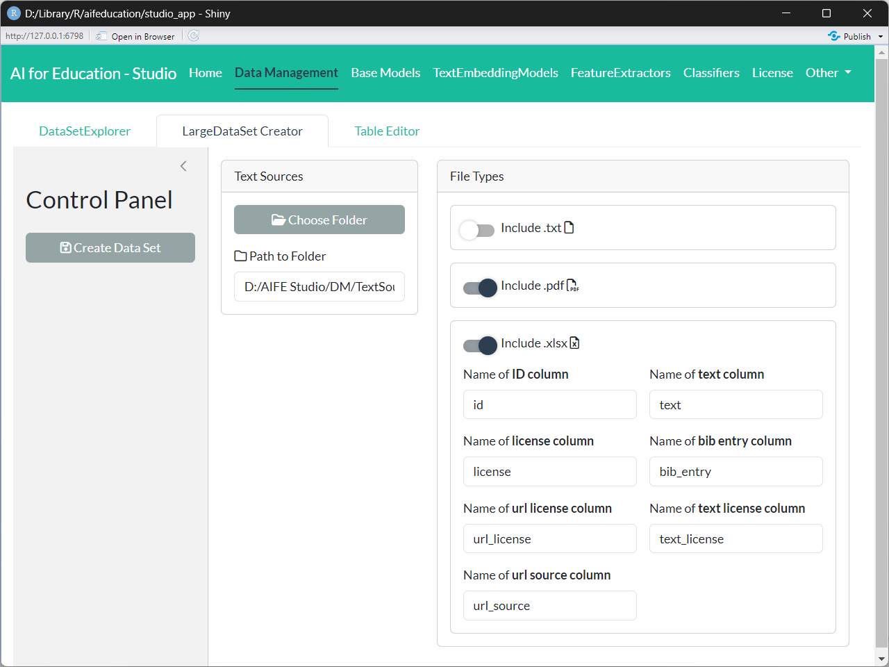 Figure 6: Data Preparation Page