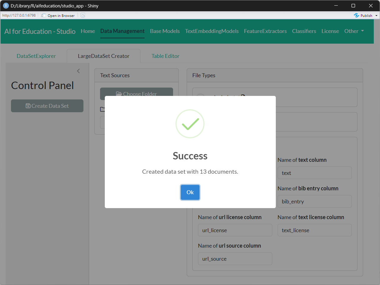 Figure 10: Progress of Dataset creation process