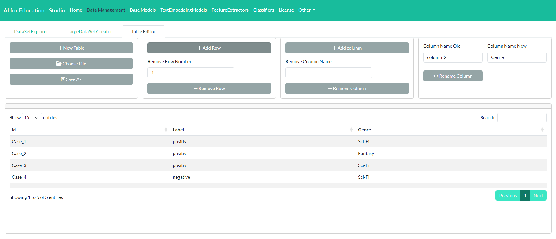 Figure 14: TableEditor